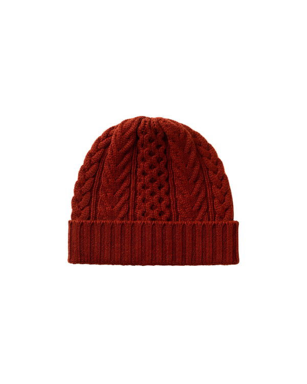 Johnstons Of Elgin Aran Cashmere Red Hat & Scarf Gift Set