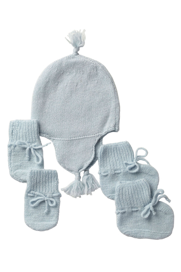johnstons of elgin Baby's Blue Cashmere Accessories Gift Set