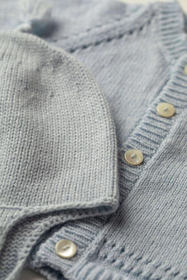 Johnstons Of Elgin Baby's Blue Cashmere Cardigan Gift Set