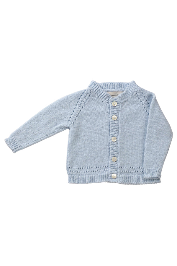 Johnstons Of Elgin Baby's Blue Cashmere Cardigan Gift Set