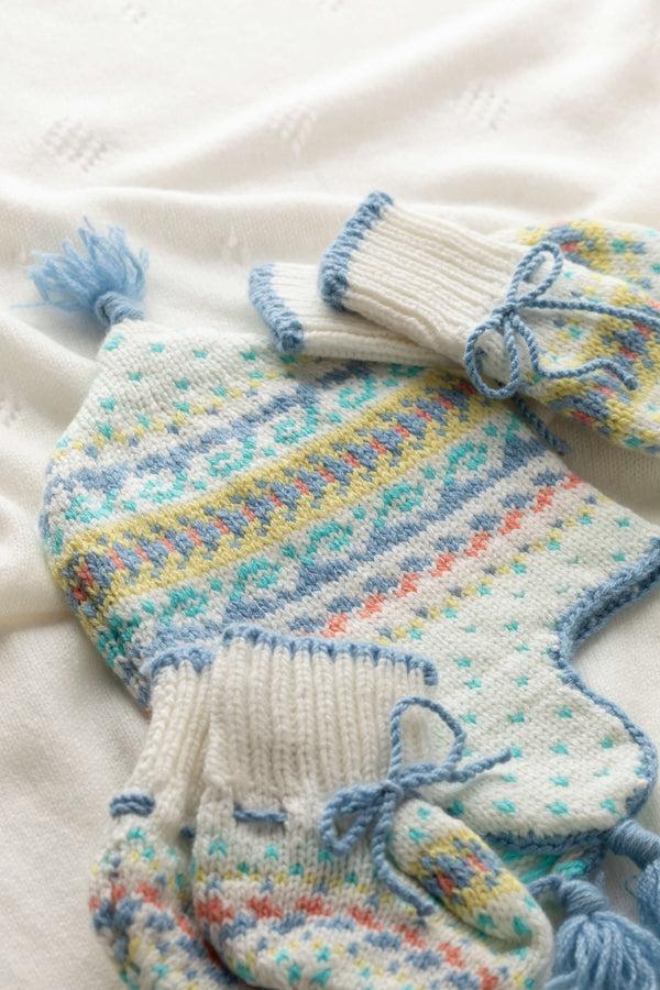 Johnstons Of Elgin Baby's Blue Fairisle Accessories Gift Set