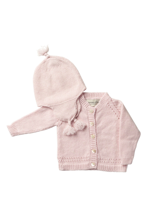 johnstons of elgin Baby's Pink Cashmere Cardigan Gift Set