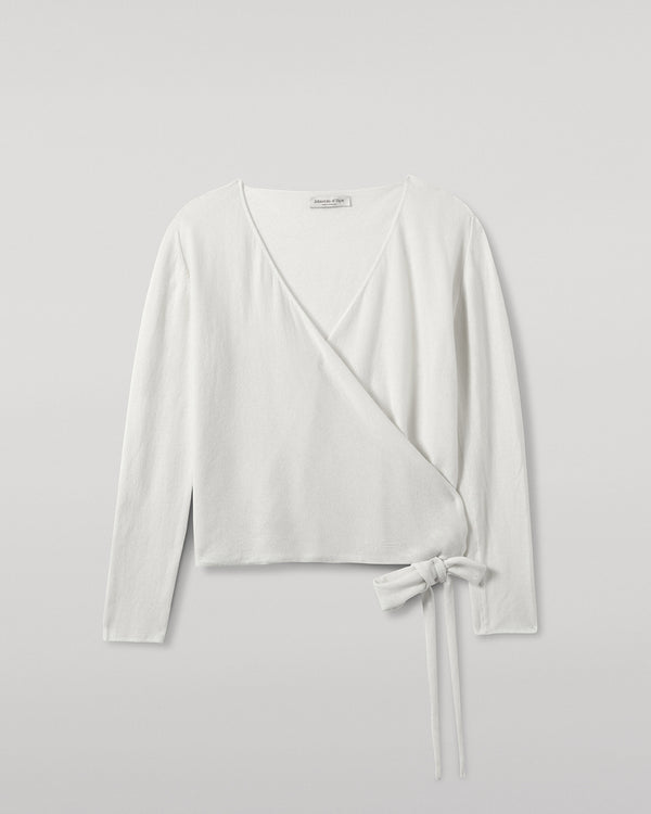 Johnstons Of Elgin Ballet Wrap Cashmere White Ballet Cardigan