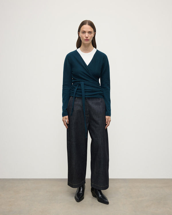 johnstons of elgin Ballet Wrap Dark Green Cashmere Cardigan