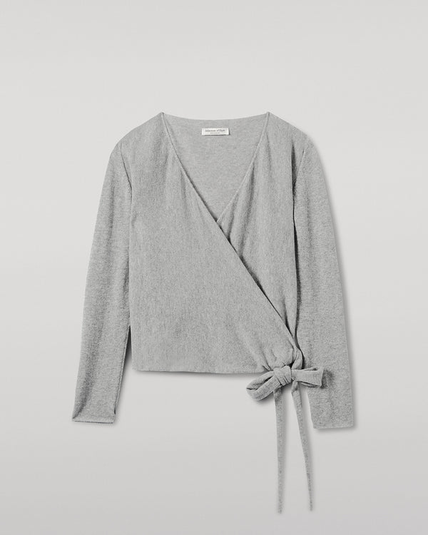 Johnstons Of Elgin Ballet Wrap Light Grey Cashmere Cardigan