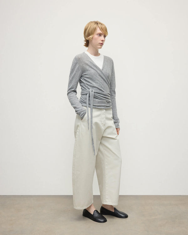 Johnstons Of Elgin Ballet Wrap Light Grey Cashmere Cardigan