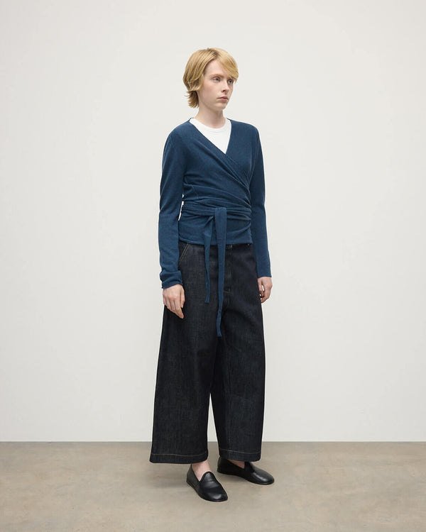 Johnstons Of Elgin Ballet Wrap Navy Cashmere Cardigan