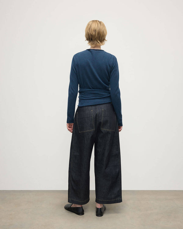 Johnstons Of Elgin Ballet Wrap Navy Cashmere Cardigan