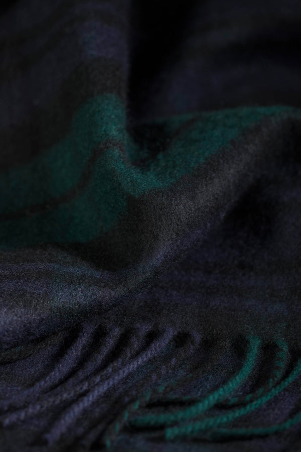 Johnstons Of Elgin Black Watch Tartan Cashmere Scarf