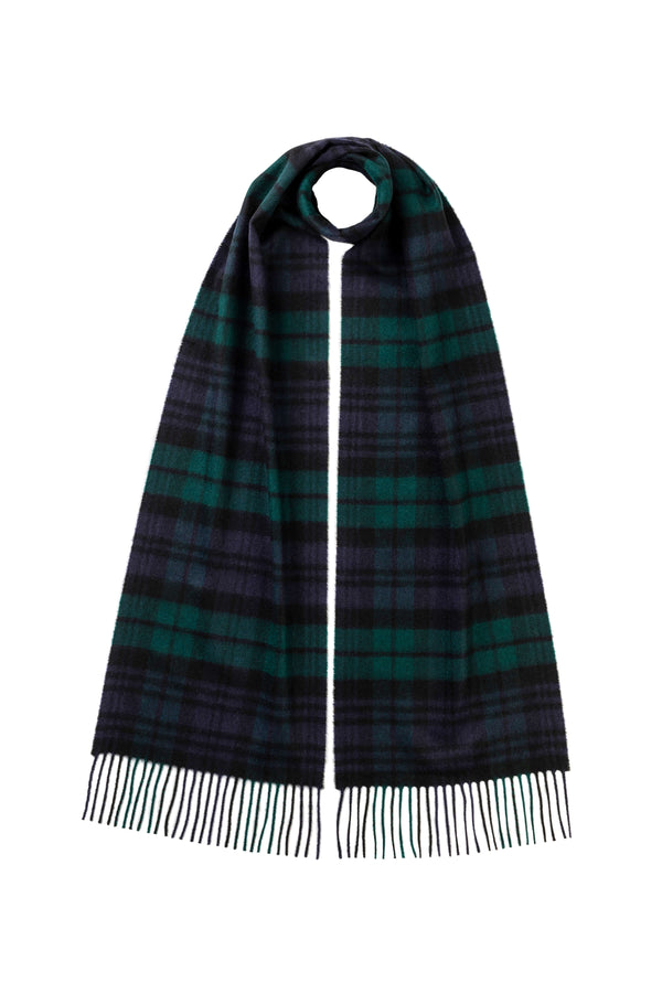 johnstons of elgin Black Watch Tartan Cashmere Scarf