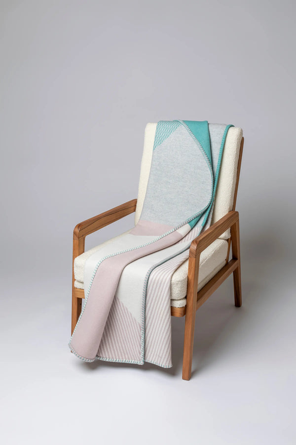 johnstons of elgin Blanket Stitched Geometric Throw