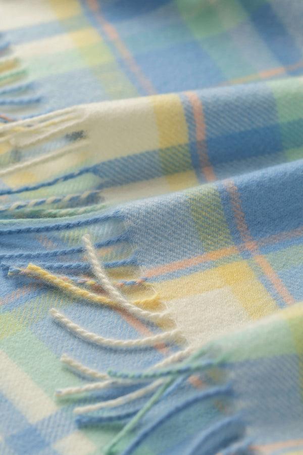 Johnstons Of Elgin Blue Check Cashmere Baby Blanket