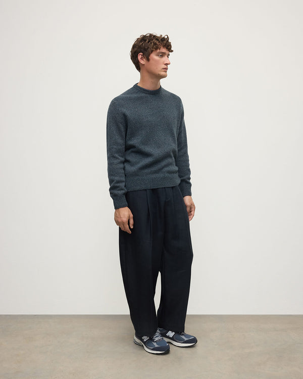 Johnstons Of Elgin Blue Donegal Cashmere Marl Jumper