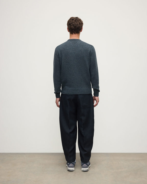 Johnstons Of Elgin Blue Donegal Cashmere Marl Jumper