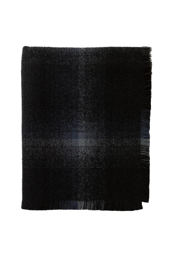 Johnstons Of Elgin Blurred Cashmere Silk Bouclé Black Throw