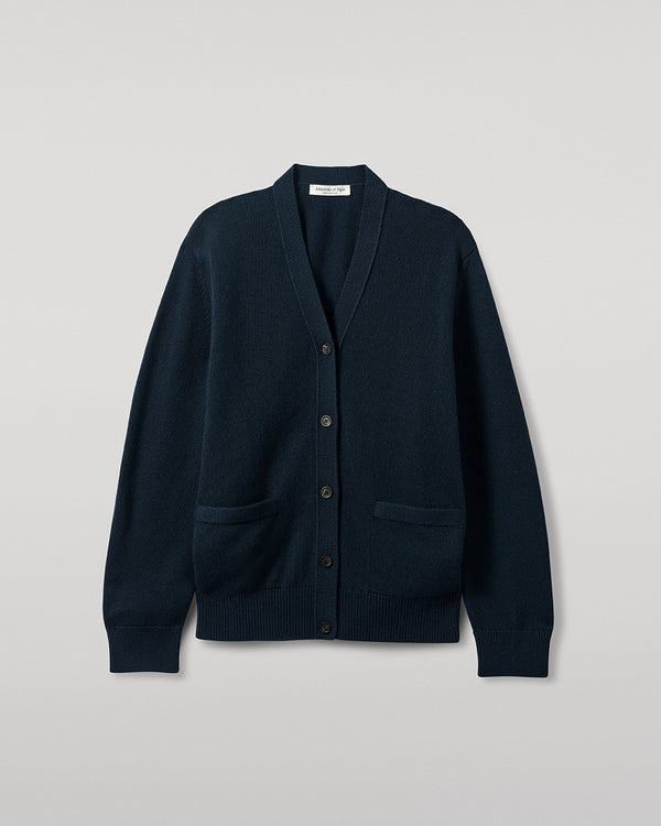 Johnstons Of Elgin Boyfriend-Fit Dark Green Cashmere Cardigan