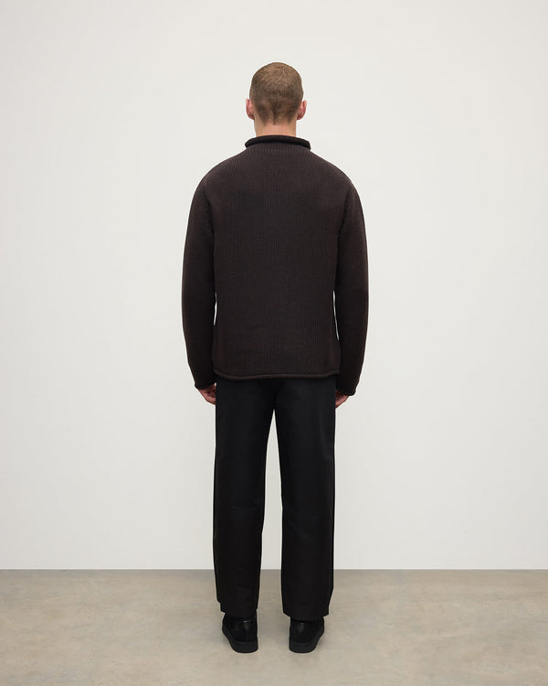 Johnstons Of Elgin Brown Cashmere Turtleneck Jumper