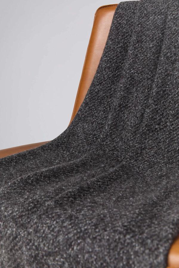 Johnstons Of Elgin Brushed Bouclé Cashmere Silk Dark Grey Throw