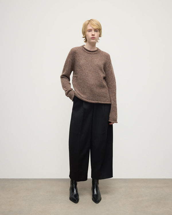 Johnstons Of Elgin Brushed Cashmere-Silk Brown Jumper
