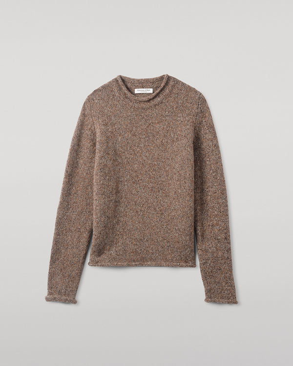 Johnstons Of Elgin Brushed Cashmere-Silk Brown Jumper