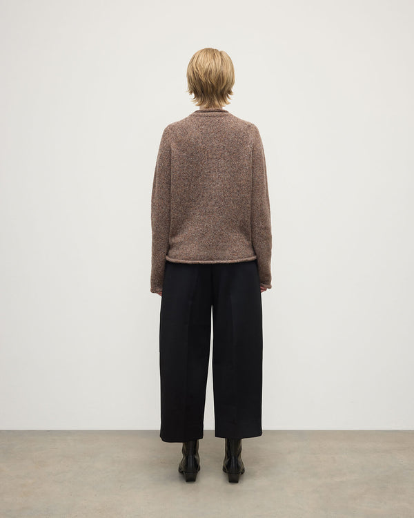 Johnstons Of Elgin Brushed Cashmere-Silk Brown Jumper
