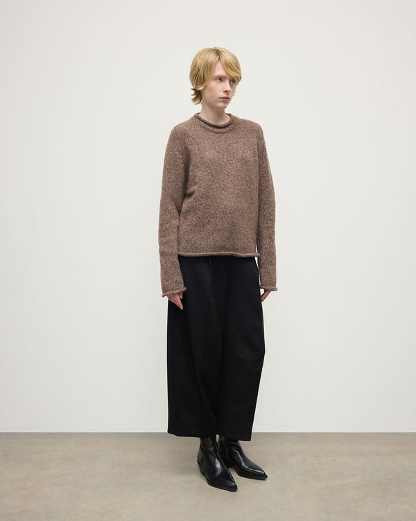 johnstons of elgin Brushed Cashmere-Silk Brown Jumper