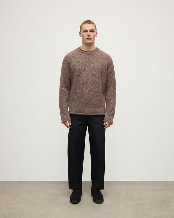 johnstons of elgin Brushed Cashmere Silk Dark Brown Jumper