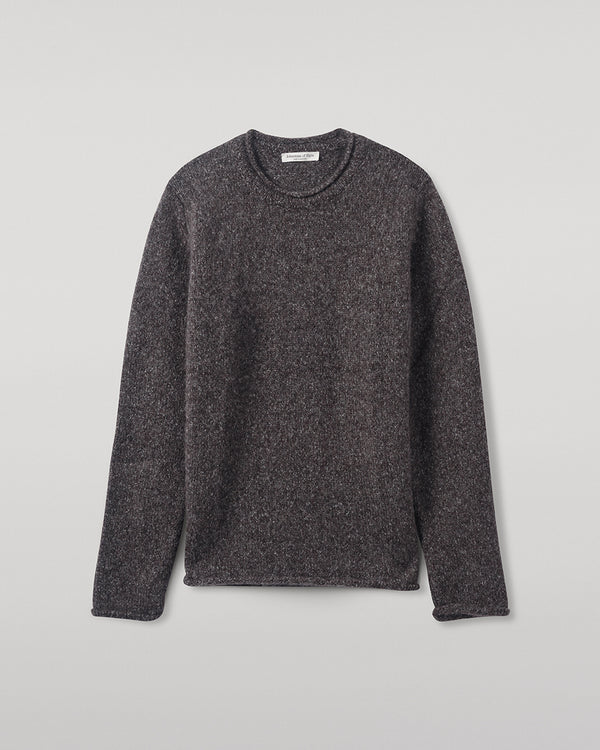 Johnstons Of Elgin Brushed Cashmere Silk Dark Grey Jumper