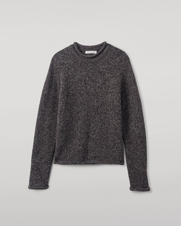 Johnstons Of Elgin Brushed Cashmere-Silk Dark Grey Jumper