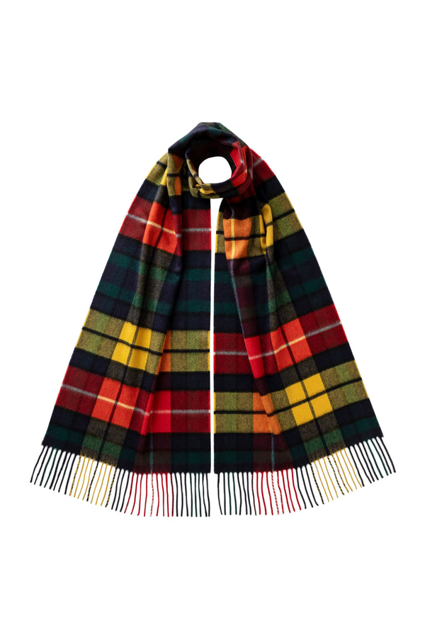 johnstons of elgin Buchanan Tartan Wide Cashmere Scarf