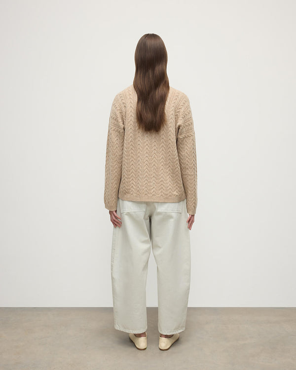 Johnstons Of Elgin Cable Knit Natural Cashmere Jumper