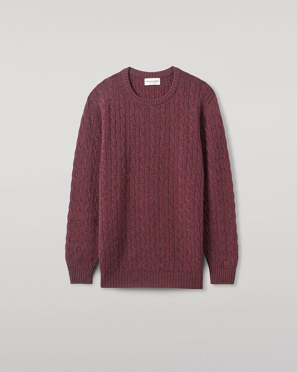 Johnstons Of Elgin Cable Knit Purple Cashmere Jumper