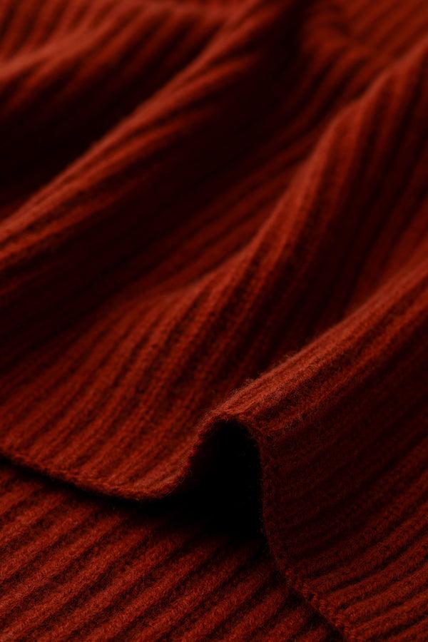 Johnstons Of Elgin Cardigan Stitch Dark Red Cashmere Scarf