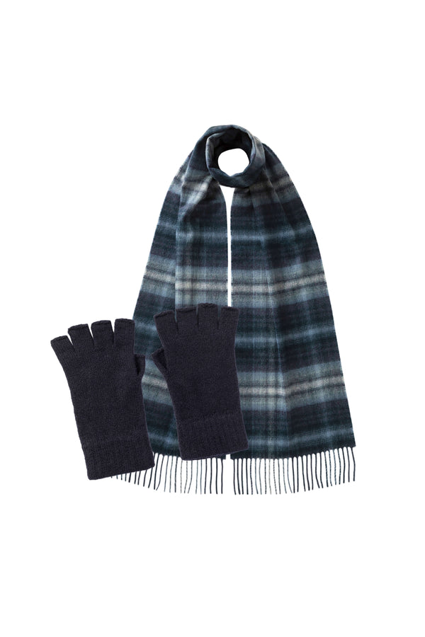 johnstons of elgin Cashmere Blue Accessories Gift Set