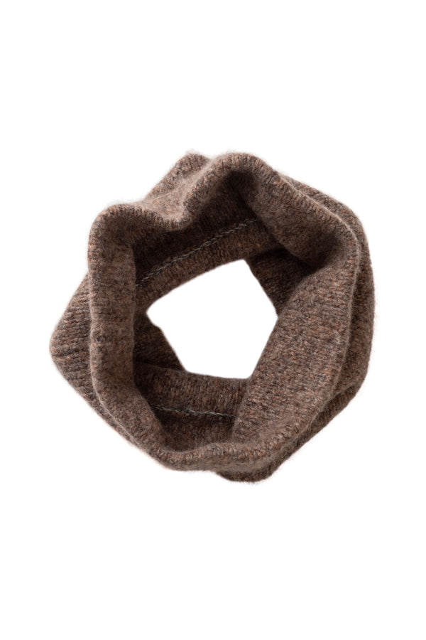 johnstons of elgin Cashmere Bouclé Dark Brown Snood
