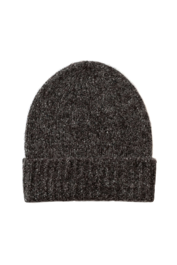 johnstons of elgin Cashmere Bouclé Dark Grey Beanie