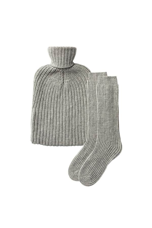 johnstons of elgin Cashmere Grey Hot Water Bottle Gift Set