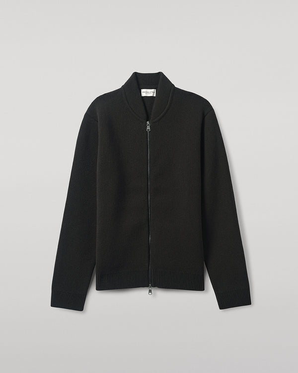 Johnstons Of Elgin Cashmere Milano Stitch Dark Grey Zip Jacket