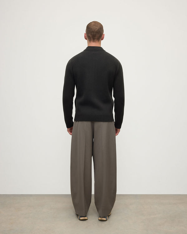 Johnstons Of Elgin Cashmere Milano Stitch Dark Grey Zip Jacket