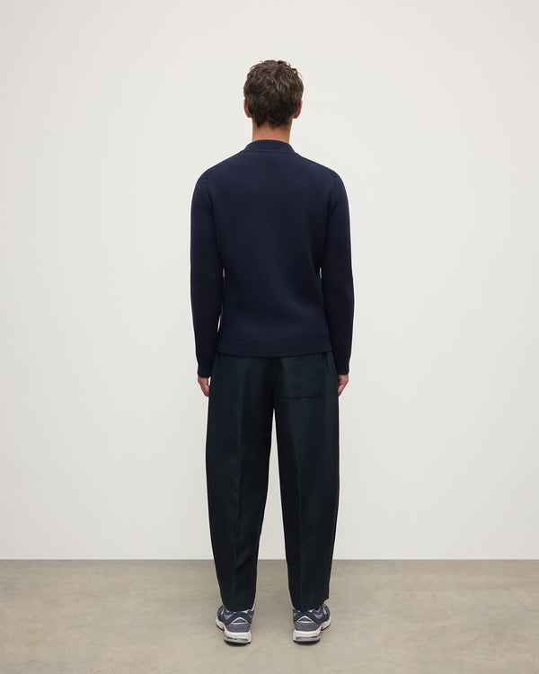 Johnstons Of Elgin Cashmere Milano Stitch Dark Navy Zip Jacket