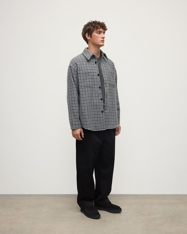 Johnstons Of Elgin Cashmere Wool Blend Grey Overshirt