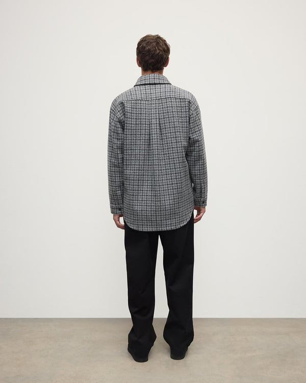 Johnstons Of Elgin Cashmere Wool Blend Grey Overshirt