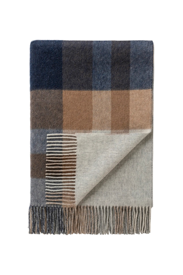 Johnstons Of Elgin Check Reversible Birch Cashmere Throw