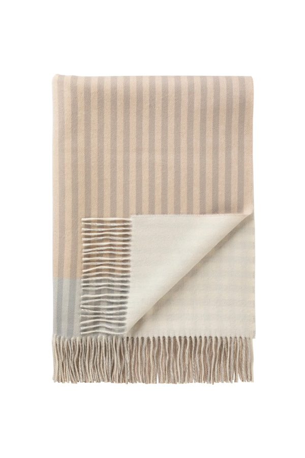 Johnstons Of Elgin Check Reversible Heron Cashmere Throw