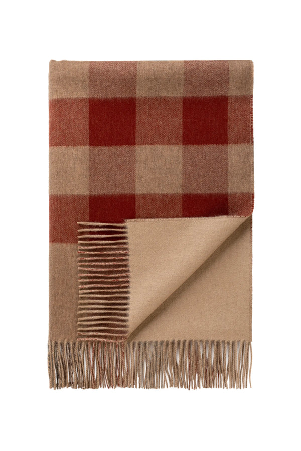 Johnstons Of Elgin Check Reversible Rowan Cashmere Throw