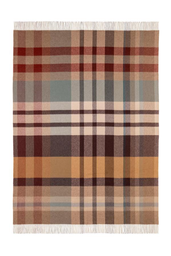 Johnstons Of Elgin Check Reversible Rowan Cashmere Throw