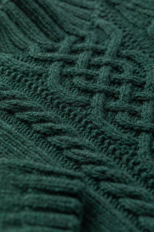 Johnstons Of Elgin Children's Cable Green Cashmere Jumper