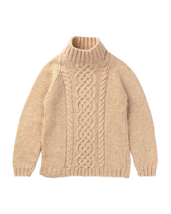 johnstons of elgin Children's Cable Natural Cashmere Jumper