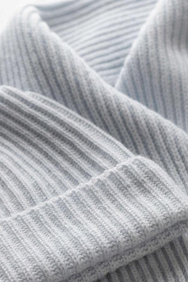 Johnstons Of Elgin Children's Cashmere Light Blue Ribbed Scarf