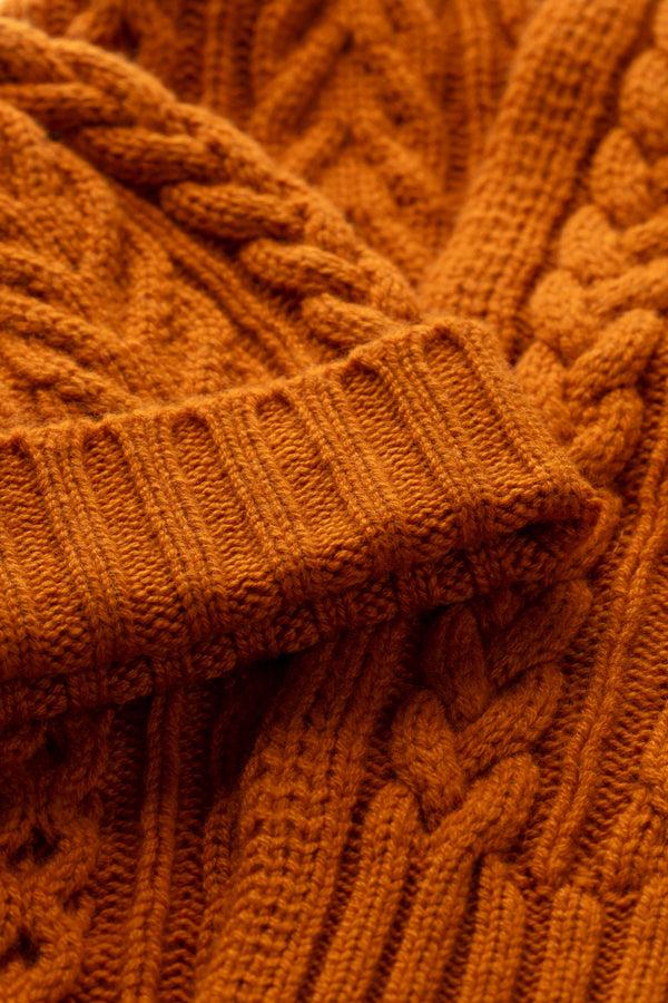 Johnstons Of Elgin Children's Orange Aran Cashmere Scarf